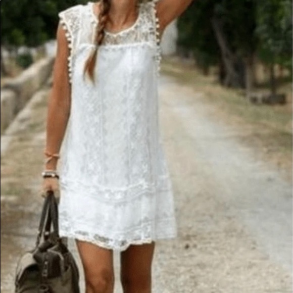 Dresses & Skirts - White boho dress size small